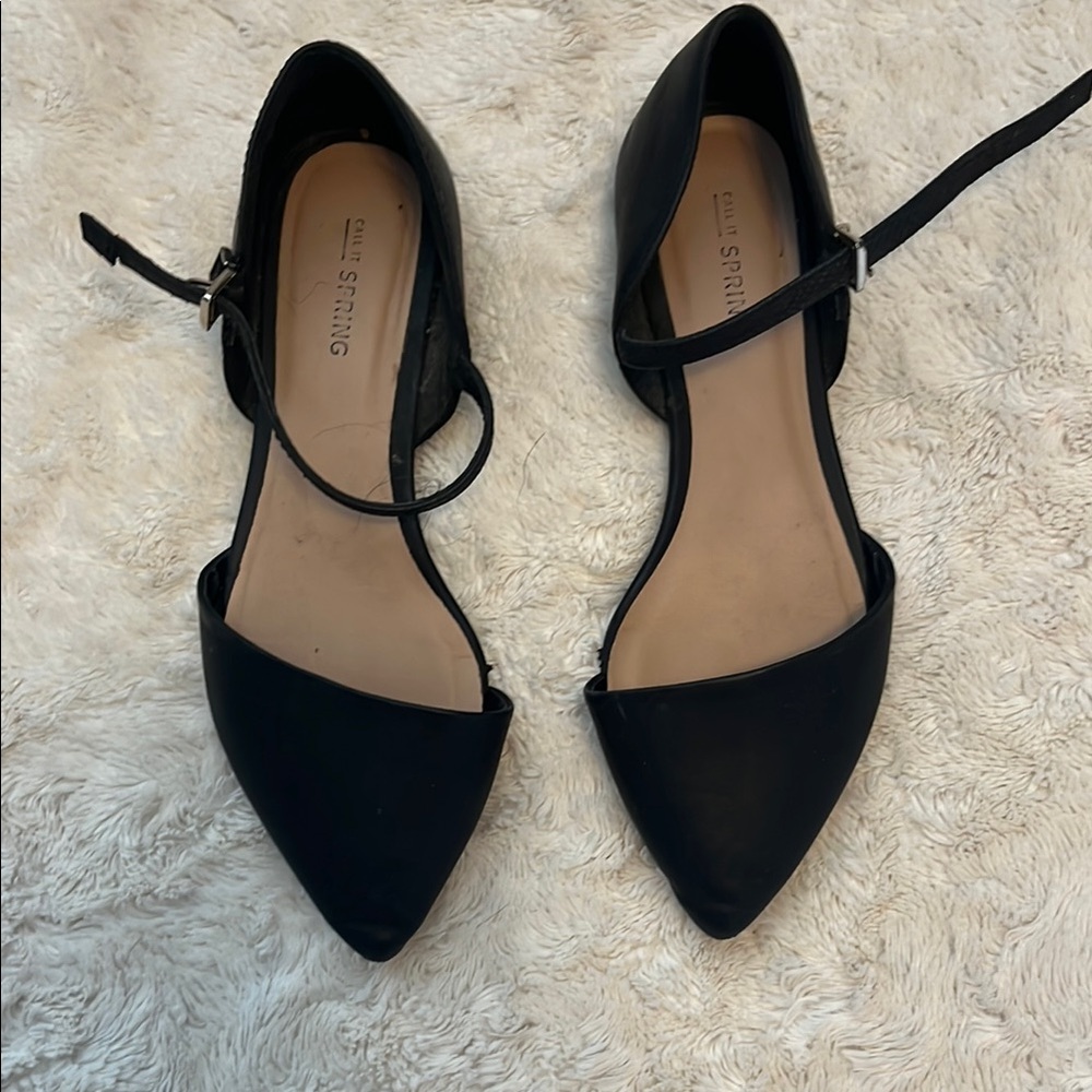 Call It Spring Women's Black Flats
